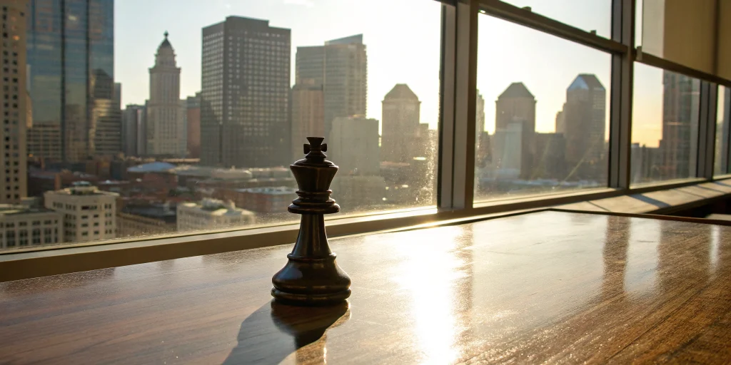 A chess king symbolizing strategic organizational structure for Boston business growth.
