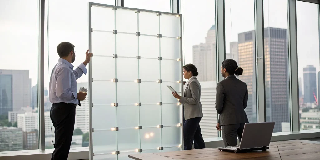 A business team collaborating to build an accountability framework.