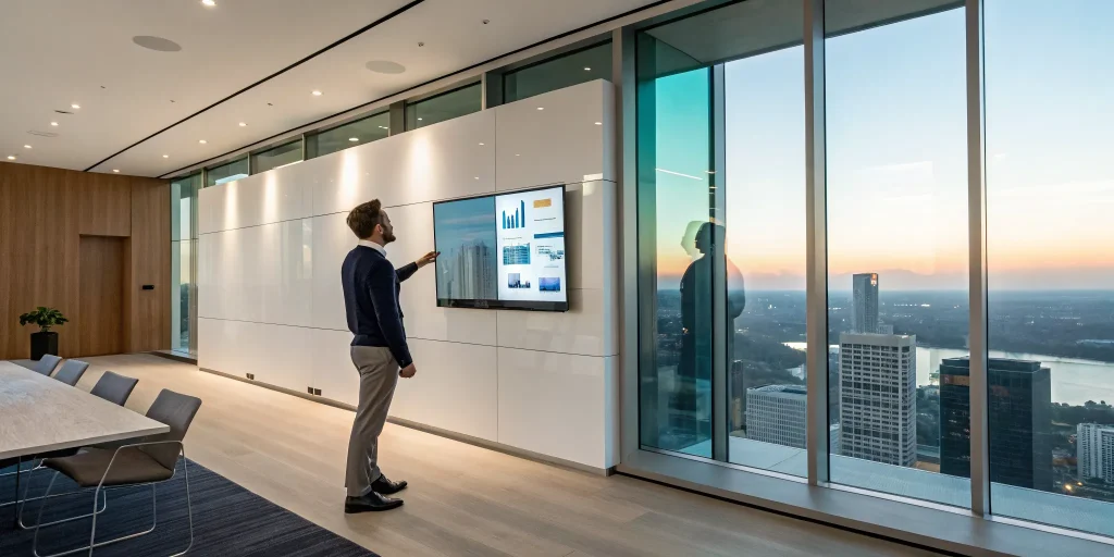Founder analyzing a pitch deck's competition slide to highlight market advantages.