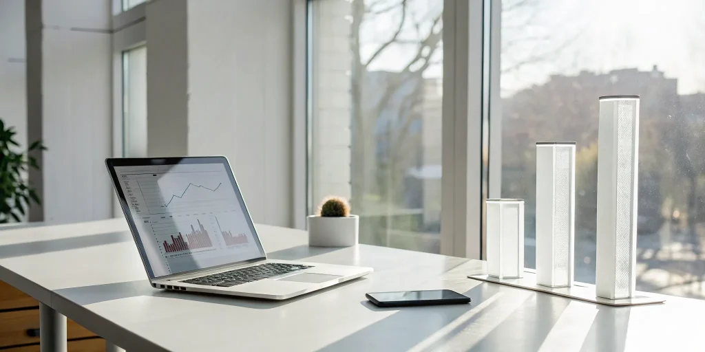 Laptop with financial charts analyzing the different rates for a virtual CFO.