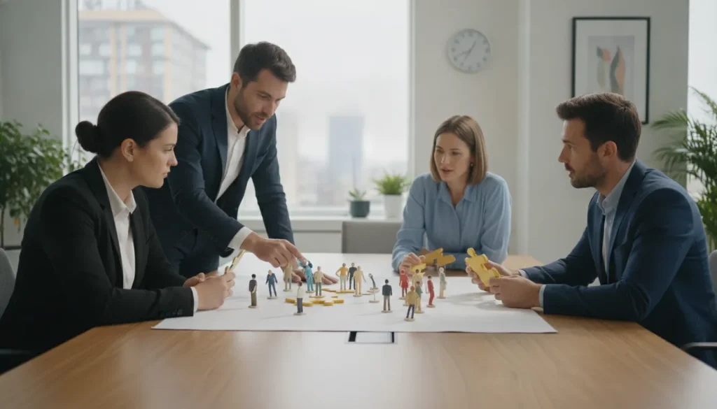Business advisor meeting with small-business leaders