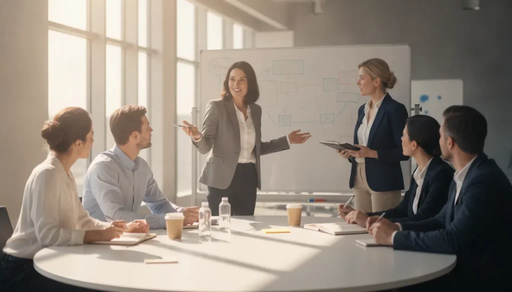 Sales training for small business teams in a professional strategy session