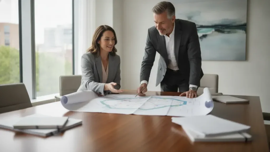 Small business owner meeting with a startup consultant to plan a practical growth roadmap